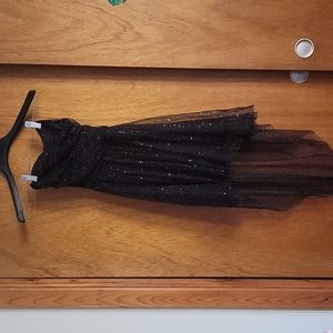Strapless black maxi sparkly dress